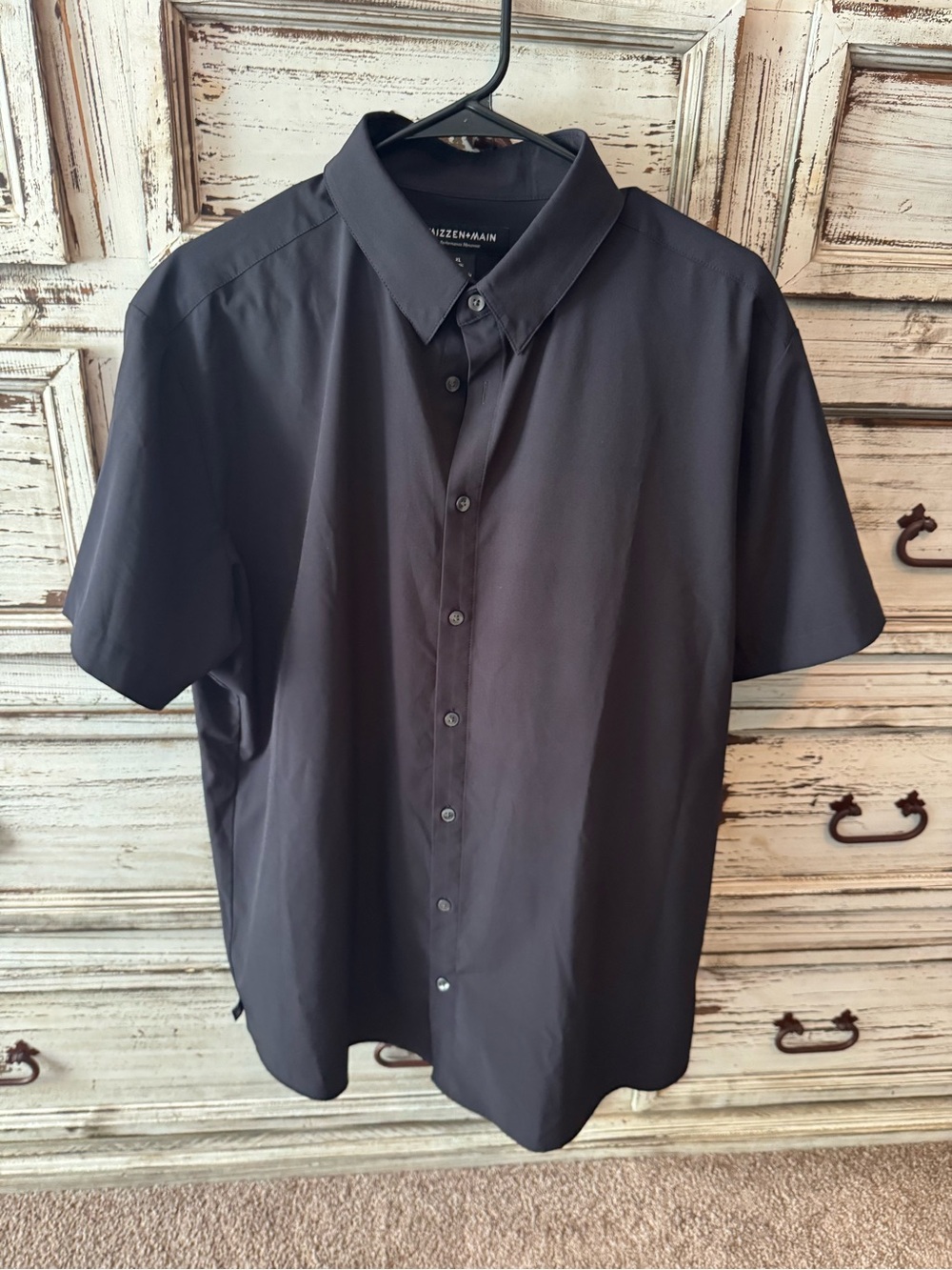 Mizzen+Main Short-Sleeve Button-Down Shirt - Black